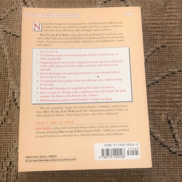 HOW TO SAY IT AT WORK JACK GRIFFIN BOOK - Picture 2 of 4